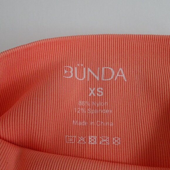 Bünda Seamless Ribbed High-Waisted Nylon Shorts Women Size XS Coral Better Butt - Picture 4 of 6